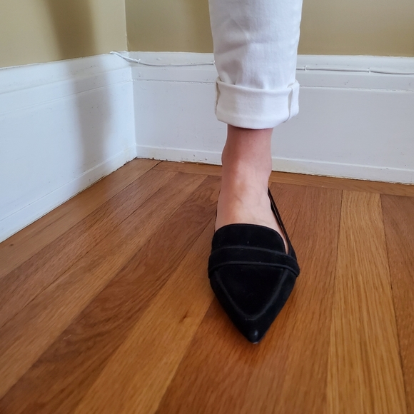 Black Suede Ann Taylor Loafers - Picture 4 of 5